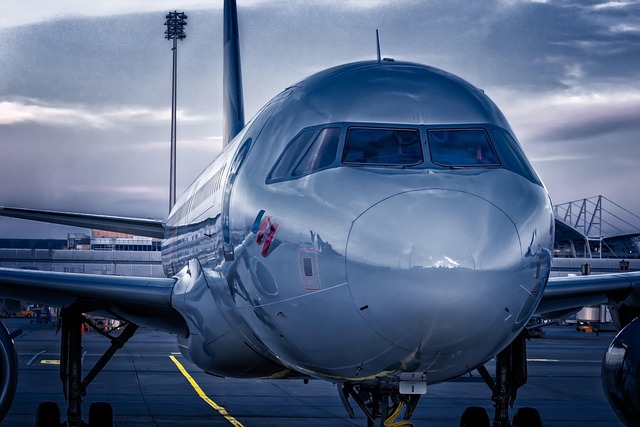 Passenger aircraft at an airport gate for business and corporate flights