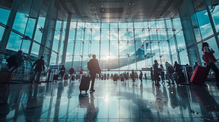 Airport travel experience for business flights and company trips
